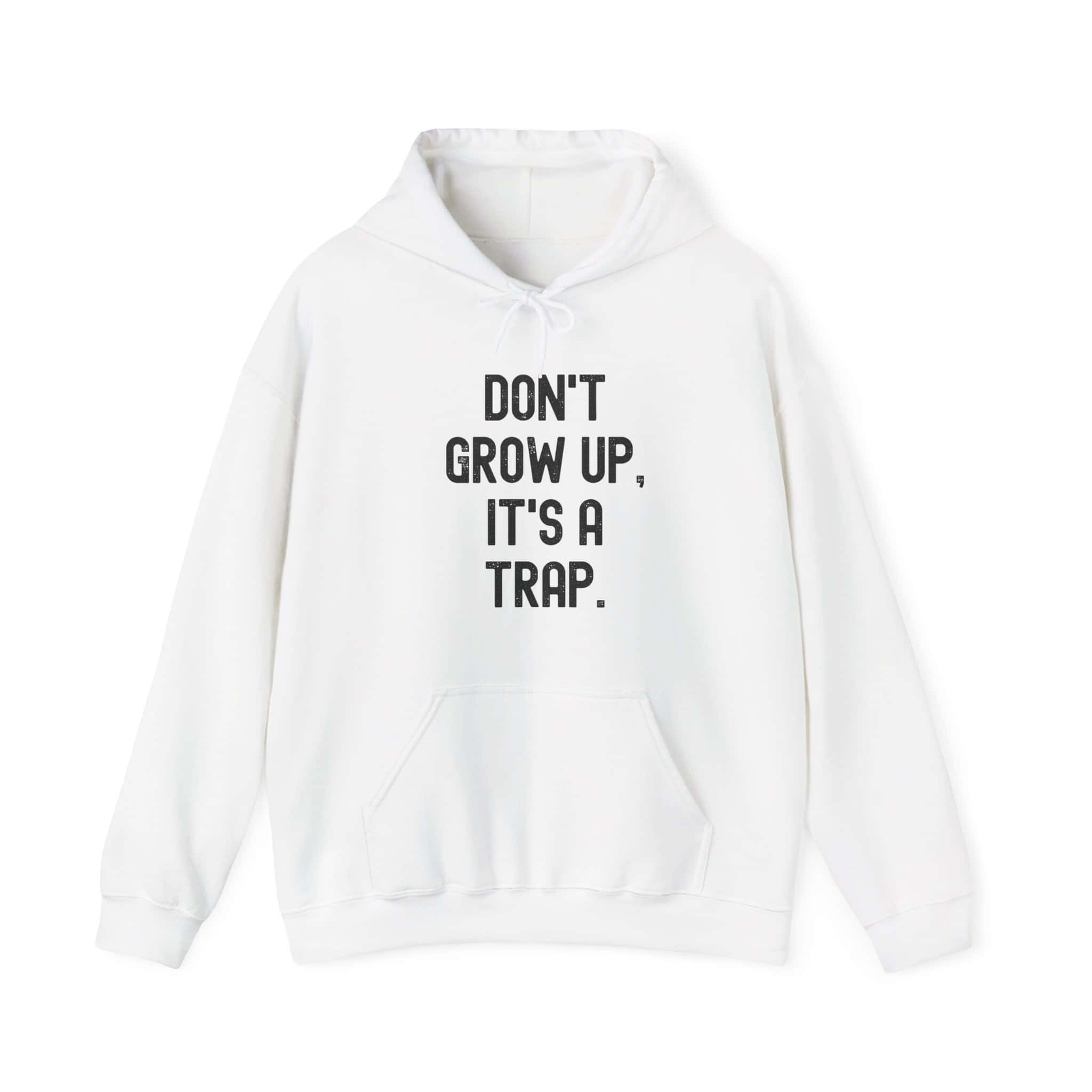 Affordable trendy statement hoodie with humorous text design. Perfect for casual wear and making a bold fashion statement without breaking the bank. Great for cool, laid-back styles.