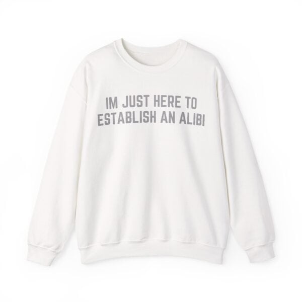 Comfortable white sweatshirt with bold gray statement text for a trendy casual look. Perfect for streetwear, chill days, or making a fun fashion statement. Affordable and stylish apparel for any wardrobe.