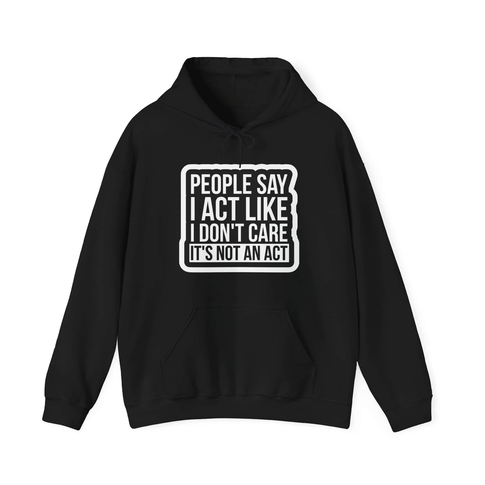 Funny graffiti statement hoodie, black casual streetwear with bold white text design, perfect for trendy, affordable, and stylish everyday wear for a cool look.
