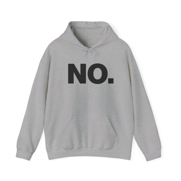 NO. hoodie with bold statement print, streetwear style, perfect for casual and trendy outfits, affordable cool clothes for everyday wear.