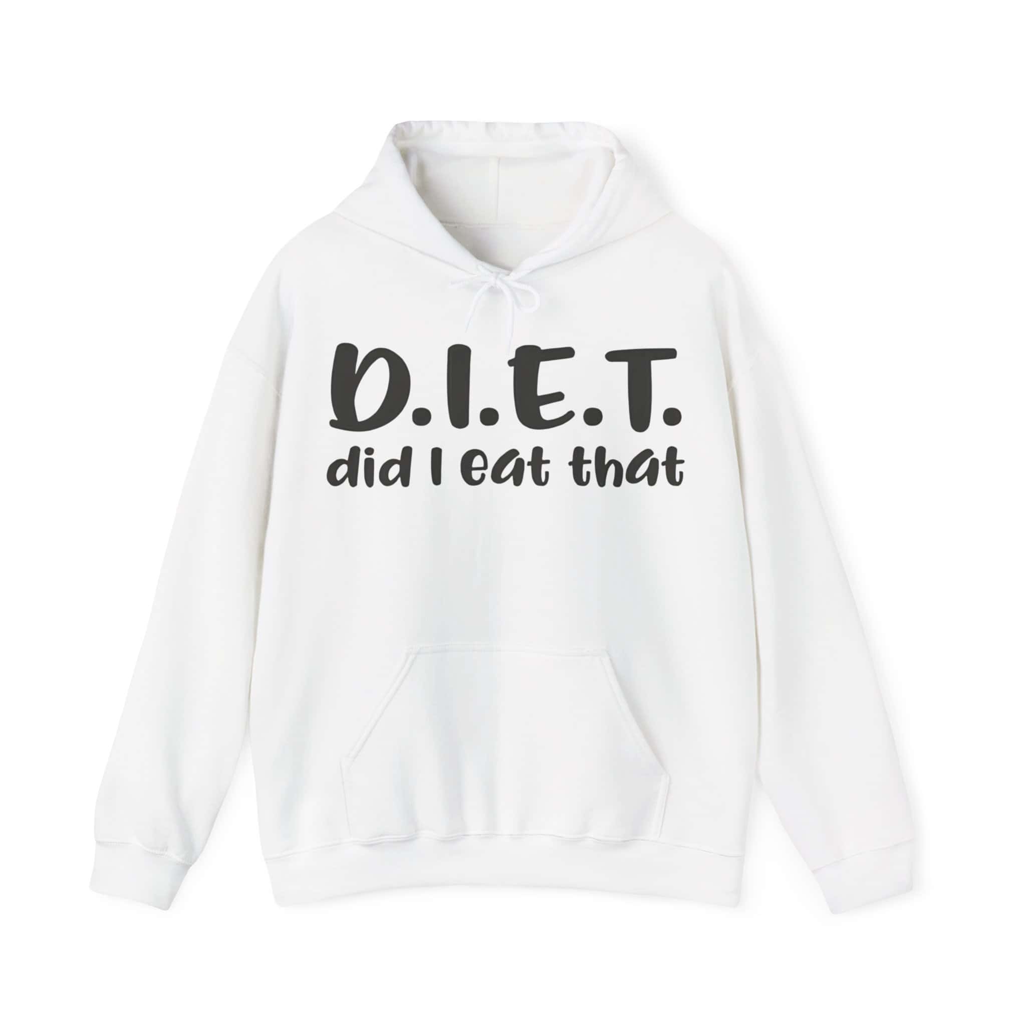 D.I.Y.E.T. hoodie with humorous text, perfect for casual wear and making a statement.