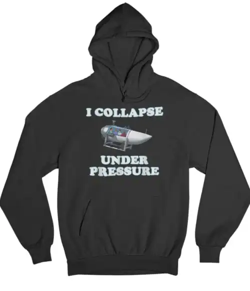 I collapse under pressure hoodie with a humorous astronaut graphic, perfect for casual, inexpensive, and trendy streetwear.