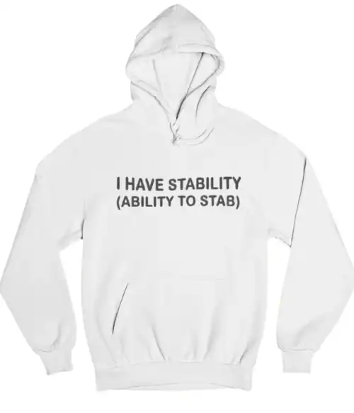 Comfy cheap statement hoodie with funny quote in black text.