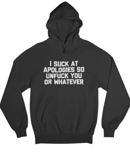 Slogan hoodie with humorous statement, casual streetwear style, black sweatshirt, trendy and affordable fashion, perfect for expressing personality and attitude.