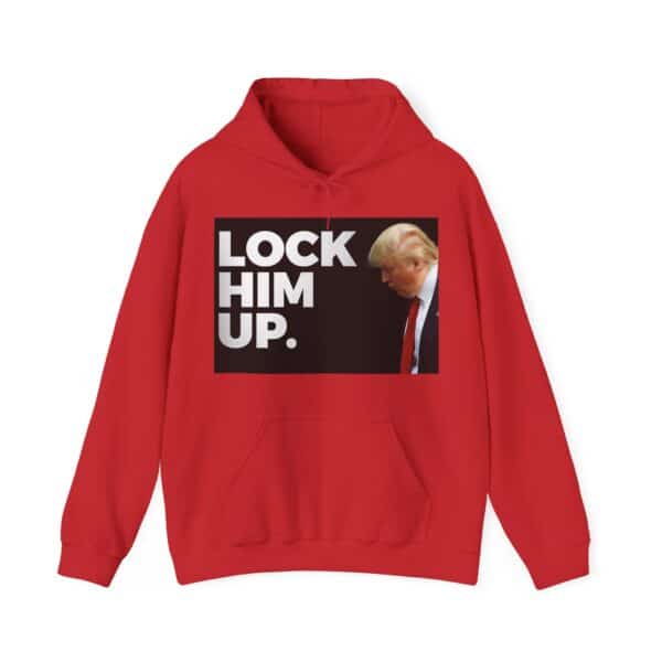 "Cheap cool statement clothes hoodie with bold text and an image of a political figure, perfect for making a fashionable statement.".