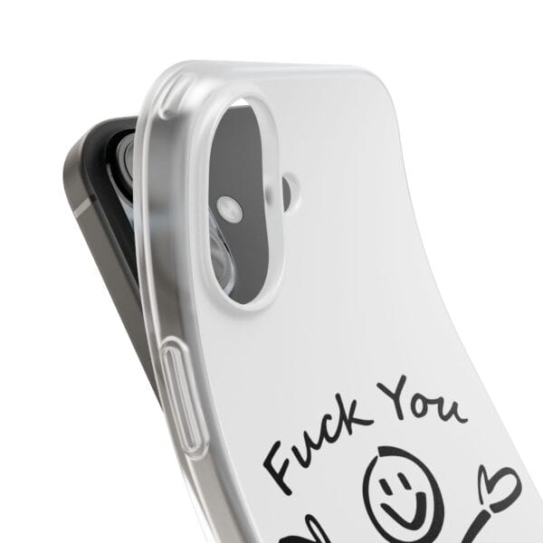 Funky phone case with humorous message and smiley face design, perfect for expressing your personality and adding style to your device. Trendy and affordable accessories for casual and cool fashion statements.