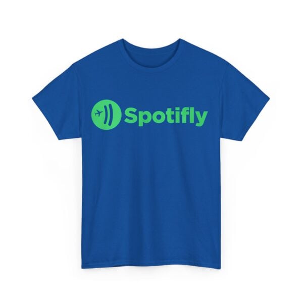 Spotify logo graphic t-shirt with a vibrant green and blue design, perfect for casual cool fashion statements.