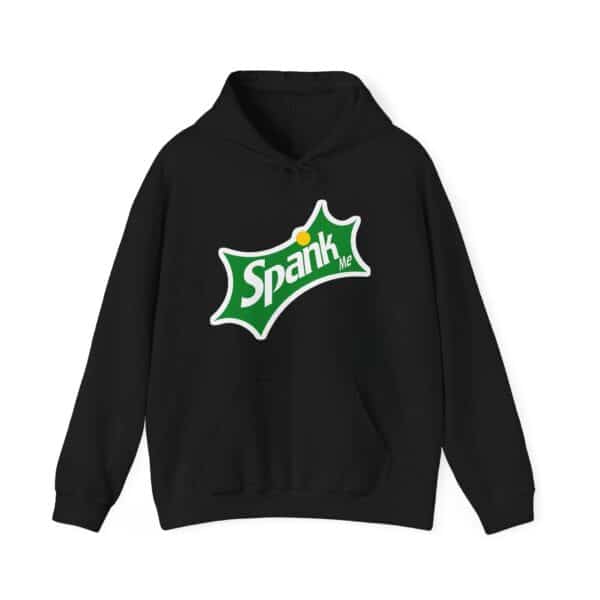 Spank me hoodie featuring a humorous logo perfect for casual, affordable, and trendy streetwear, ideal for those looking for cheap, cool statement clothes to express their personality.