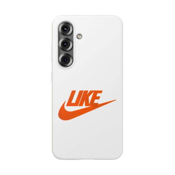 Like Nike logo on a white phone case, showcasing a minimalist design with a bold statement. Perfect for casual, affordable, and stylish accessories that are trendy and inexpensive.