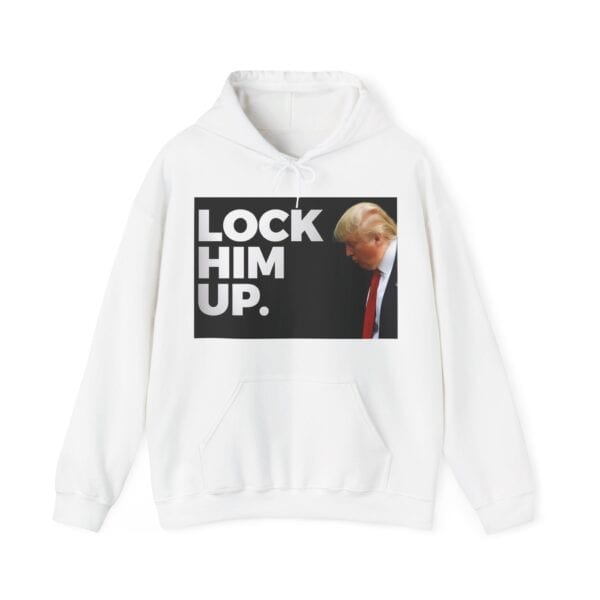 "Cheapest cool statement hoodie with bold text and an image of Donald Trump, perfect for trendy casual wear.".