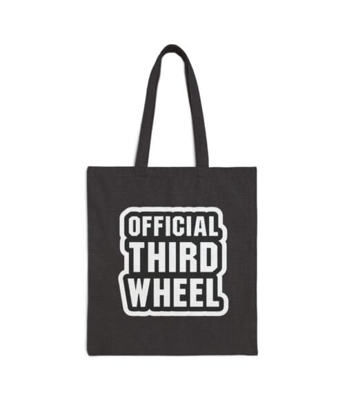 Off white tote bag with bold printed slogan for trendy casual outfits.