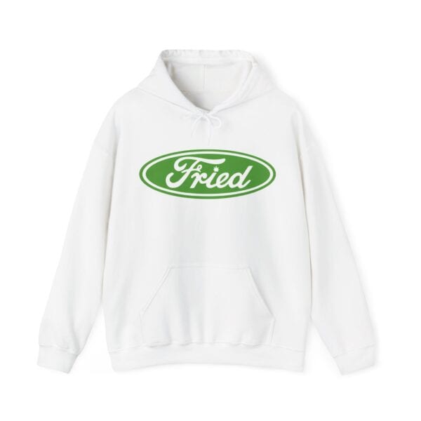 Fried logo hoodie with a relaxed fit and comfortable drawstring hood, ideal for casual streetwear. Stylish and affordable statement clothing perfect for aspiring trendsetters on a budget.