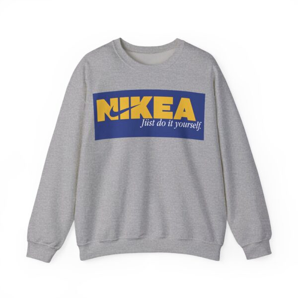 Nikea sweatshirt with bold logo and slogan for a casual, trendy look, perfect for affordable cool statement clothing.