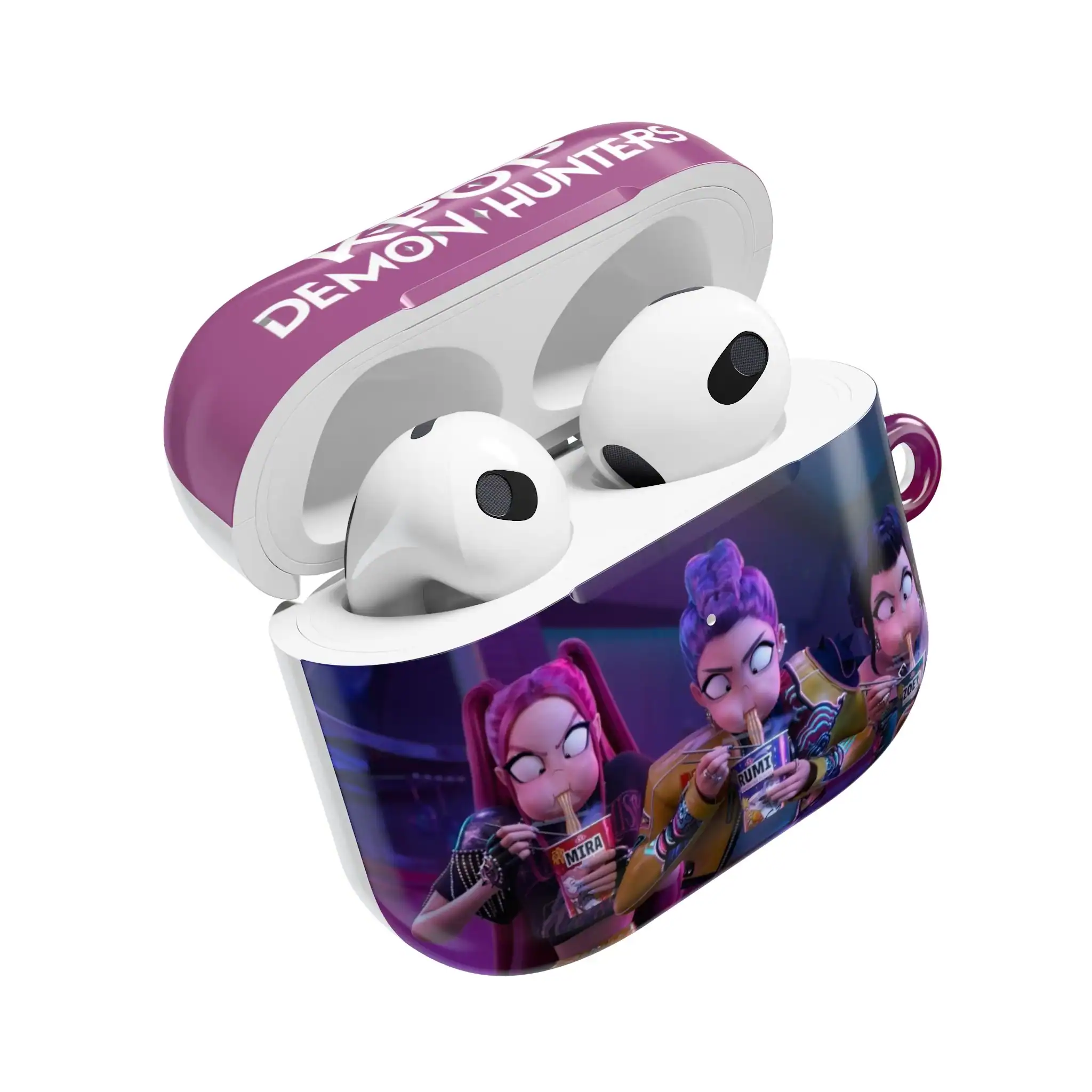 AirPods pro with custom animated character case featuring stylish cosplay design, perfect for fans of anime and gaming, affordable and trendy accessories for everyday wear.