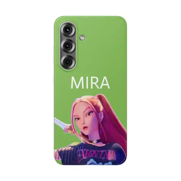Cute colorful cartoon character phone case with the name "MIRA" in bold letters. Perfect for fans of trendy, affordable, and stylish statement accessories.