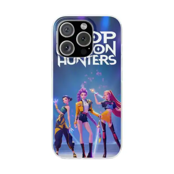 Phone case with the "Wopp On Hunters" cartoon characters, vibrant colors, and trendy design, perfect for fans of cool statement accessories, offering affordable and stylish options for everyday wear.