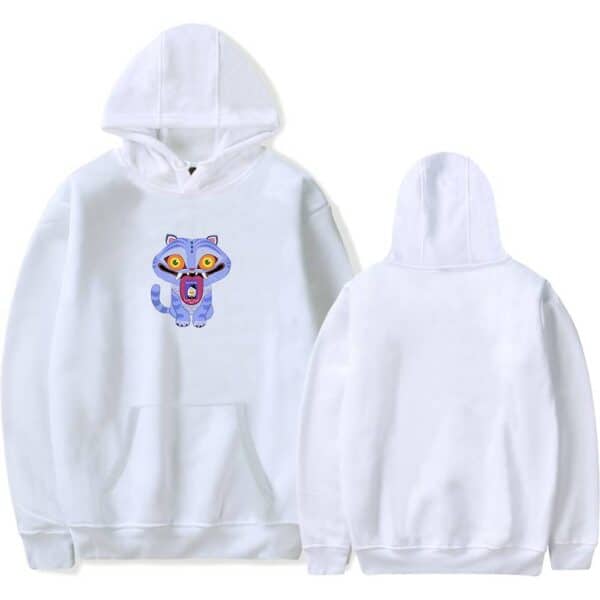 Blue hoodie with a colorful cartoon tiger graphic, perfect for streetwear style, affordable and stylish for casual wear.
