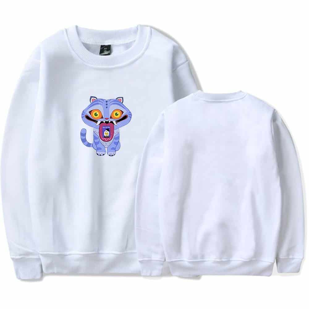 Comfy cool statement sweatshirt with cartoon tiger graphic, perfect for stylish casual wear, budget-friendly and trendy fashion choice.