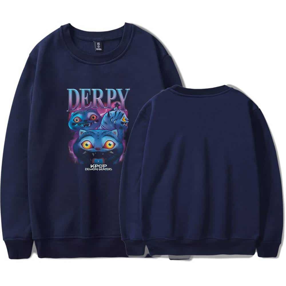 Derpy cartoon character sweatshirt, cool statement clothes, trendy oversized hoodie, funny graphic pullover, affordable casual streetwear, stylish and unique design, perfect for anime and gaming fans.