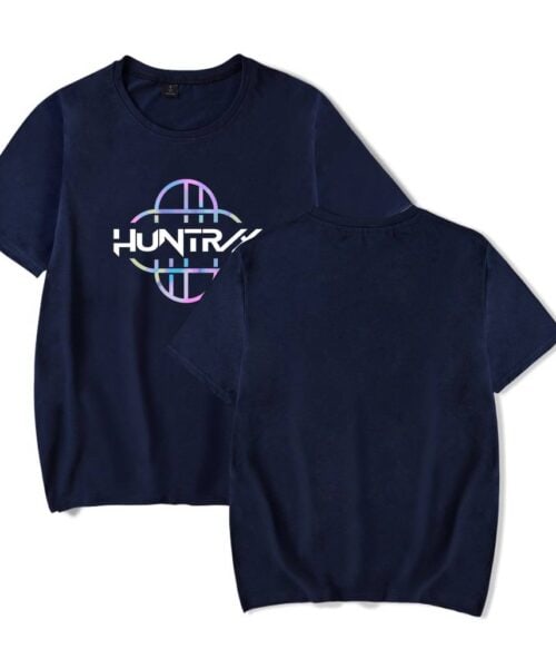 Hunting neon logo graphic T-shirt, casual streetwear, affordable trendy statement clothing for men and women. Perfect for a cool, laid-back style.