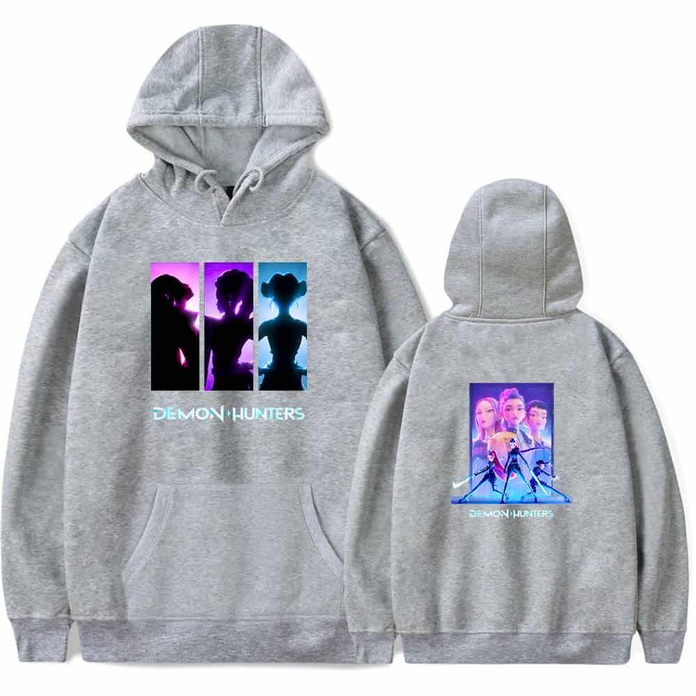 Viral demon hunter graphic hoodie, trendy streetwear with affordable prices, featuring vibrant designs inspired by popular anime and gaming culture. Perfect for casual and cool statement outfits.