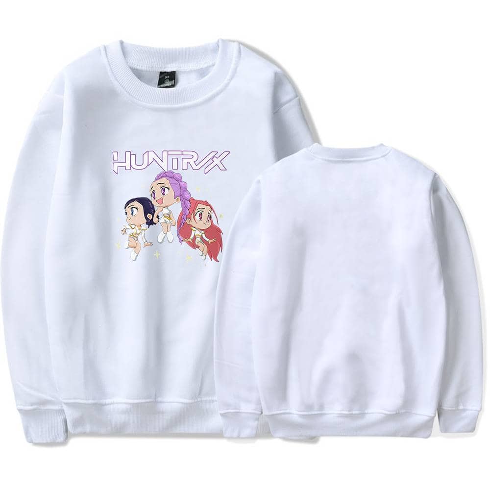 HUNTRX cartoon girls sweatshirt with colorful character prints, casual and stylish.