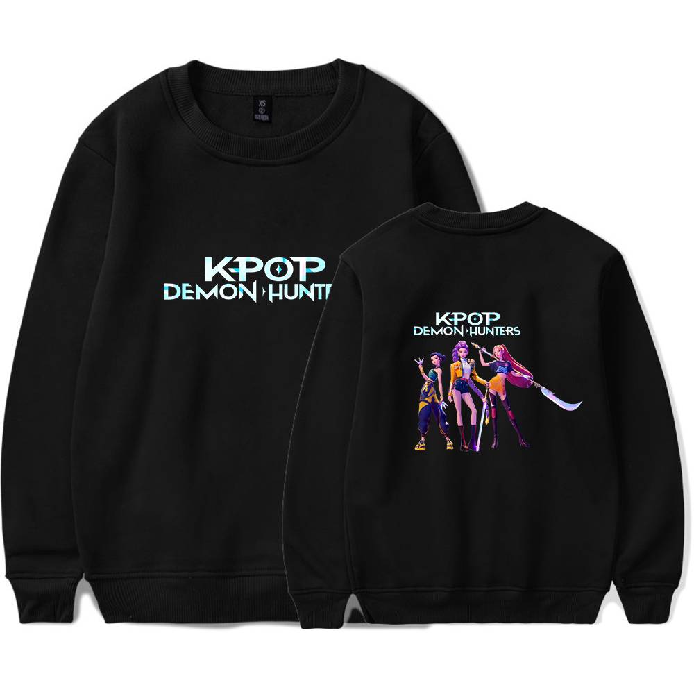 Kpop Demon Hunters sweatshirt, graphic cute streetwear, trendy casual hoodie for fans of K-pop and fantasy themes.