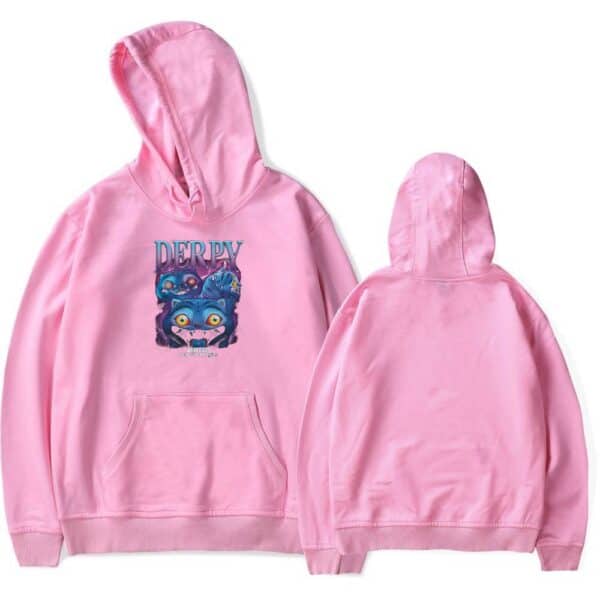 DERPY graphic hoodie featuring a colorful cartoon design.
