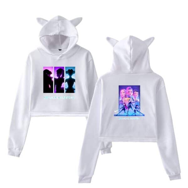 Teenage white hoodie with colorful silhouette and anime characters print, kawaii hoodie, stylish casual streetwear for teens, cute and affordable statement clothing, trendy cool sweatshirt for youth.