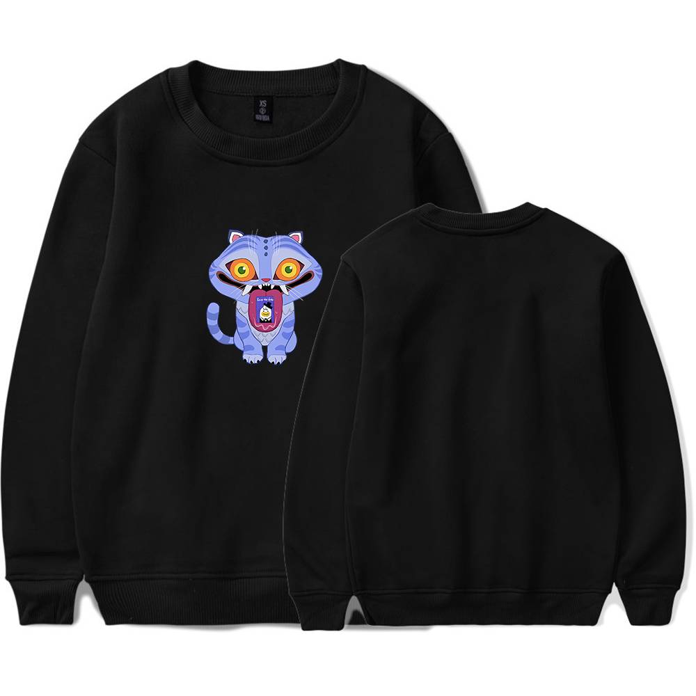 Cheap cool statement clothes sweatshirt featuring a vibrant, cartoon-style tiger graphic with bold colors and unique design. Perfect for casual and trendy streetwear looks.