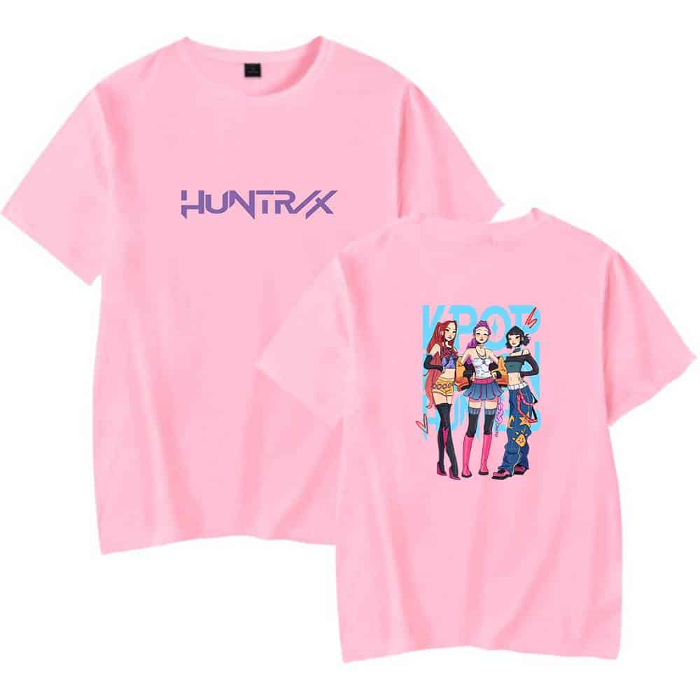 Huntrx pink graphic t-shirt with stylish, affordable statement design for casual wear.