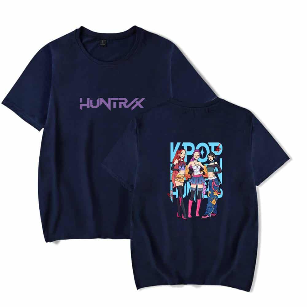 Huntxx T-shirt with K-POP girl group graphic, vibrant and trendy, perfect for casual streetwear.