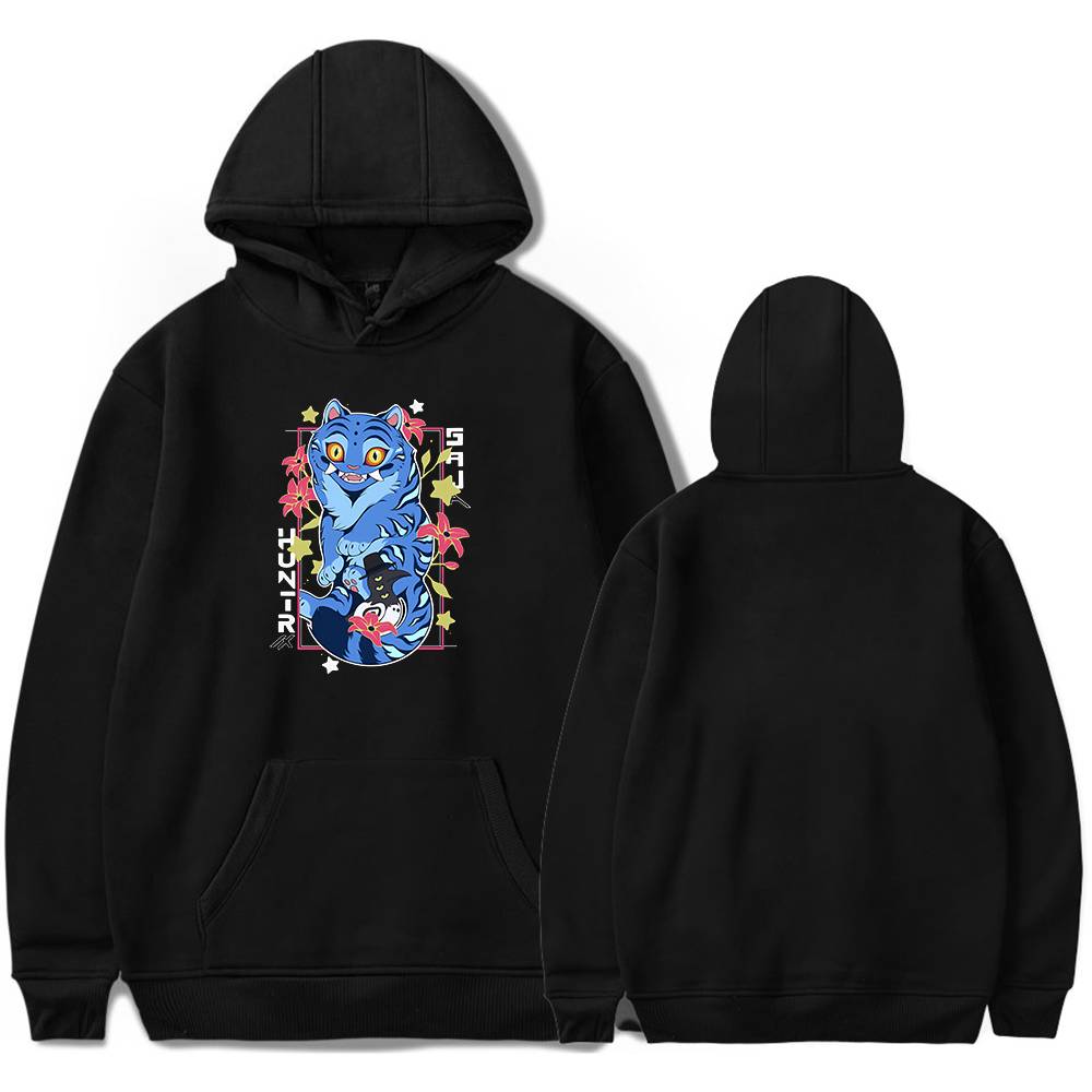 Blue cartoon tiger hoodie, trendy and affordable cool statement clothing for youth.