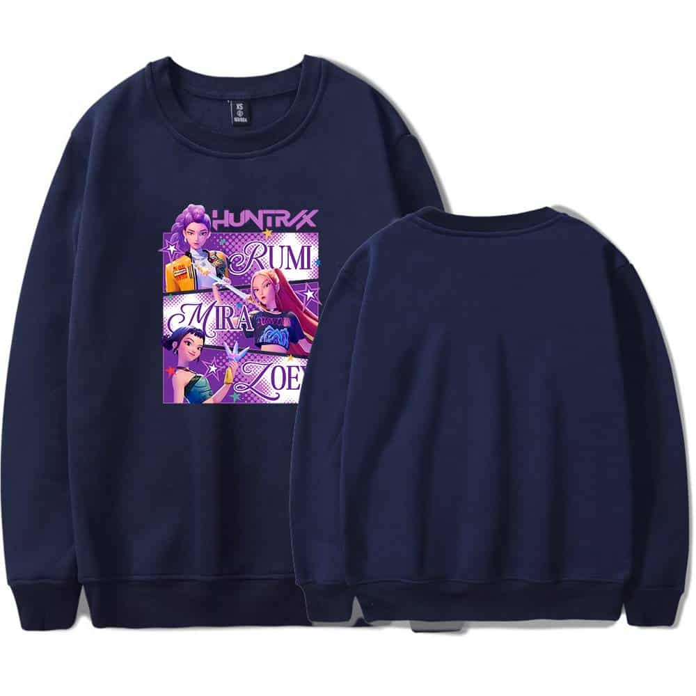 Halloween graphic sweatshirt featuring animated girl characters with vibrant colors, perfect for trendy casual wear and expressing unique style on a budget.