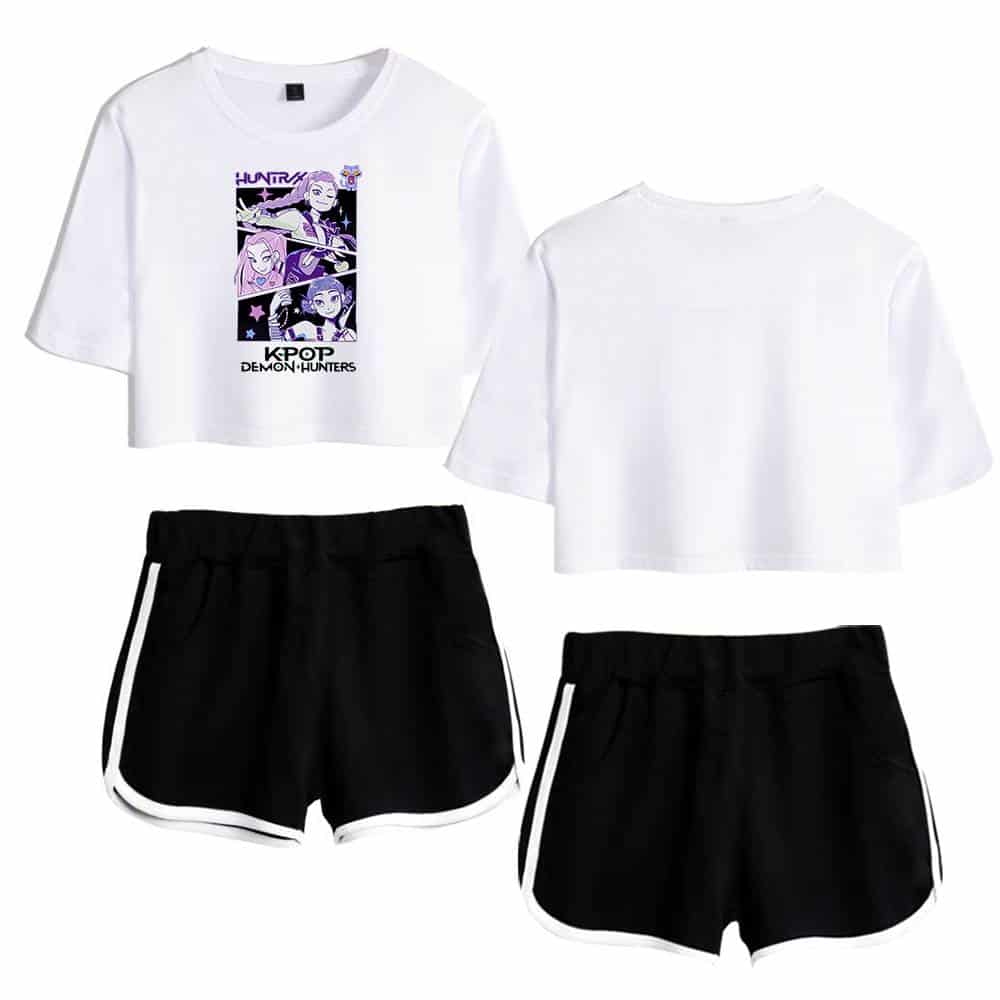 Comic style graphic crop top with cartoon characters, casual and trendy, affordable streetwear piece.