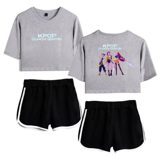 Kpop Demon Hunters cropped t-shirts with graphic design, casual style, perfect for trendy streetwear.