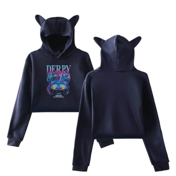Cute black hoodie and sweatpants set with playful cat ear design, perfect for stylish and affordable casual wear.
