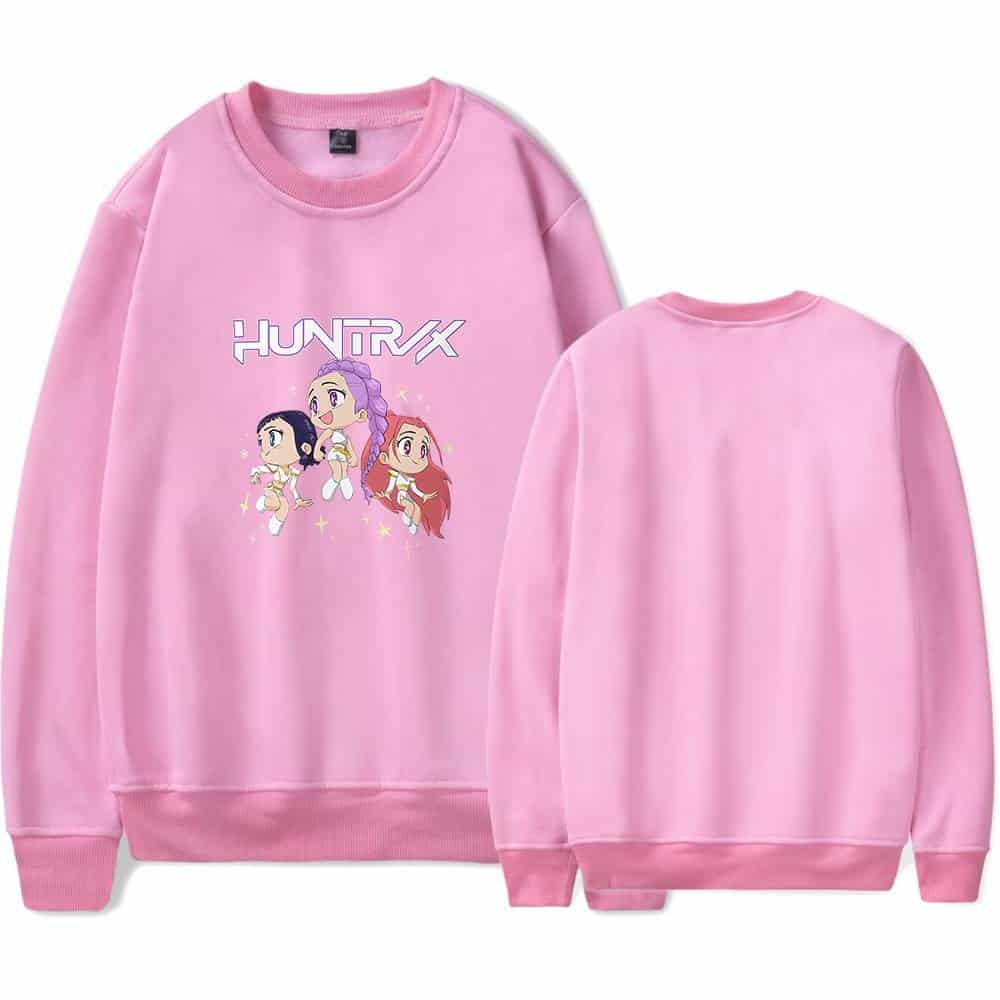 Hungerx cartoon girls sweatshirt in pink, featuring cute animated characters and a comfortable casual style. Perfect for a cool, fun, and affordable statement look.