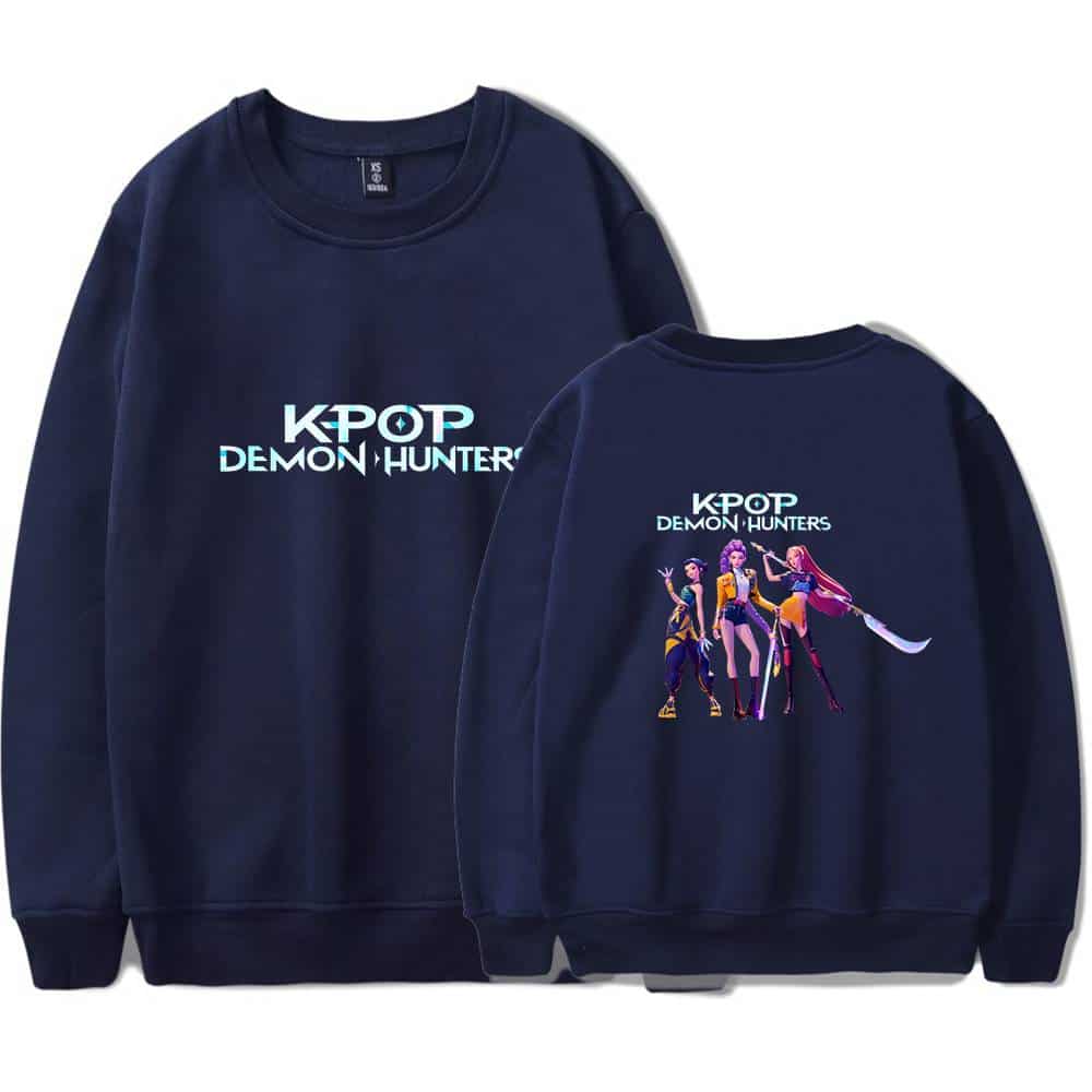 KPOP Demon Hunters sweatshirt, cool and affordable statement clothing, perfect for fans of K-pop and anime-inspired fashion. Stylish, comfortable, and budget-friendly for casual wear.